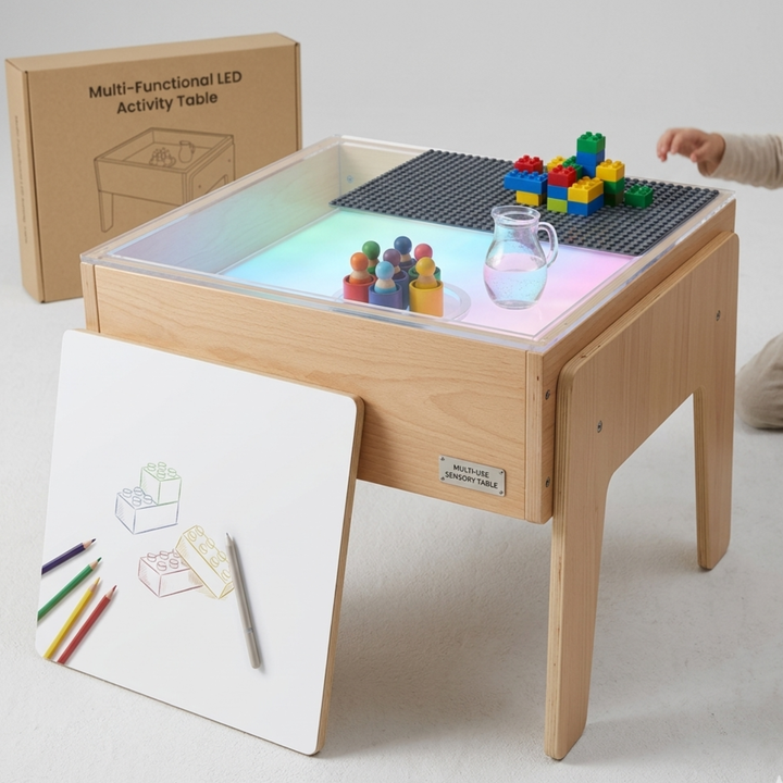 SnuzzleMart Sensory LED Light, Sand & Water Play Table – Health Mart UAE
