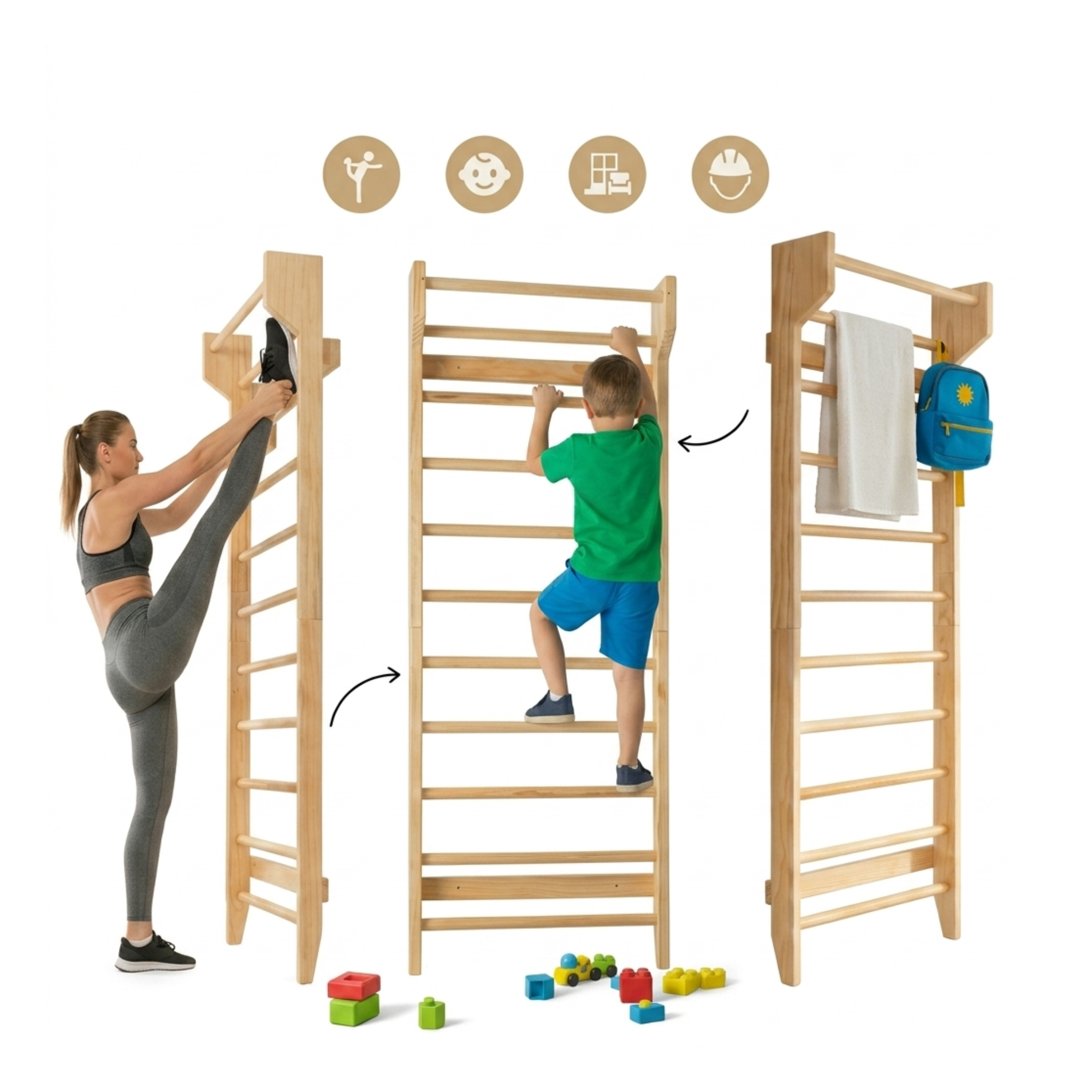 Wooden Swedish Ladder for Kids & Sensory Play | Snuzzle Mart – Health ...