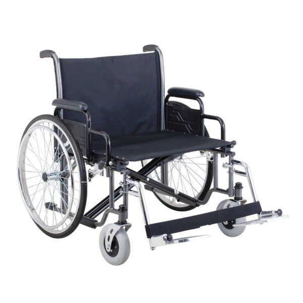 28 Inch Heavy Duty Foldable Manual Bariatric Wheelchair with 318KG Weight Capacity