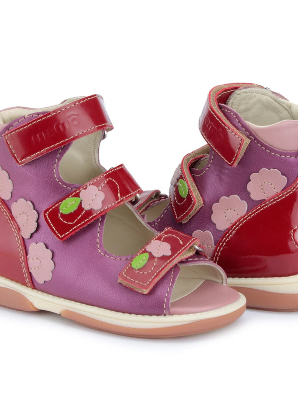 Viki Dark Pink and Pink Toddler Girl Orthopedic Velcro Sandal