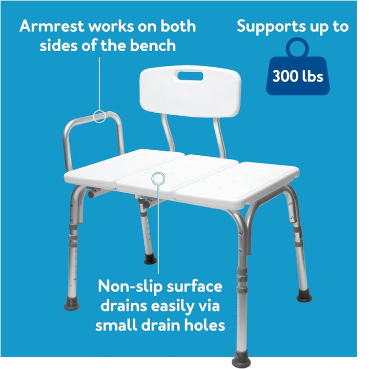 Height Adjustable Aluminum Transfer Bench and Bariatric Shower Chair