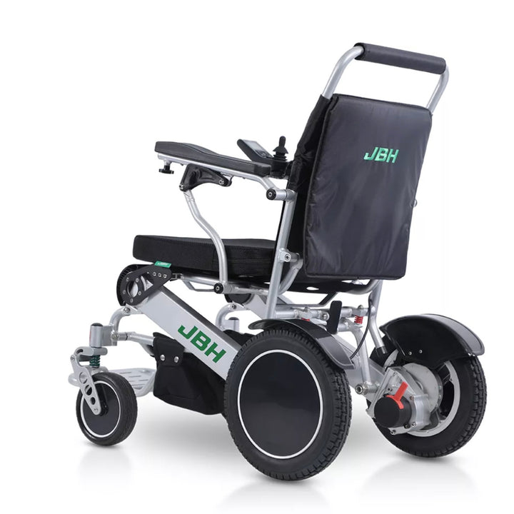 Electric wheelchair with JBH branding on a white background