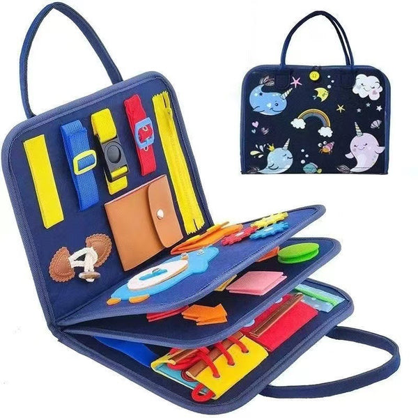 SnuzzleMart Felt Busy Board Book, Basic Dress Skills, Montessori Toys for Toddlers