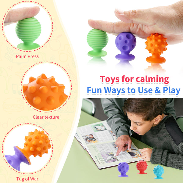 SnuzzleMart Sensory Silicone Suction Fidget Toy 8pcs