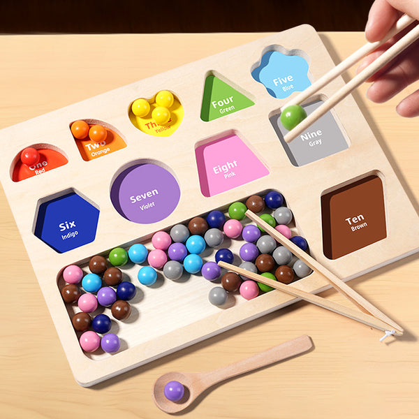 SnuzzleMart Shape Sorting Pinching Matching Bead game color cognition Wooden early education