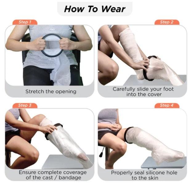 Cast Cover - Leg | Cast Cover for Left & Right Leg | Protects Bandage From Water Exposure during Bath & Shower - Health Mart