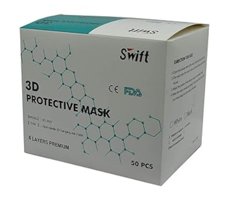 Swift 3D Mask Black – 99% Filtration Protective Face Mask – Health Mart UAE