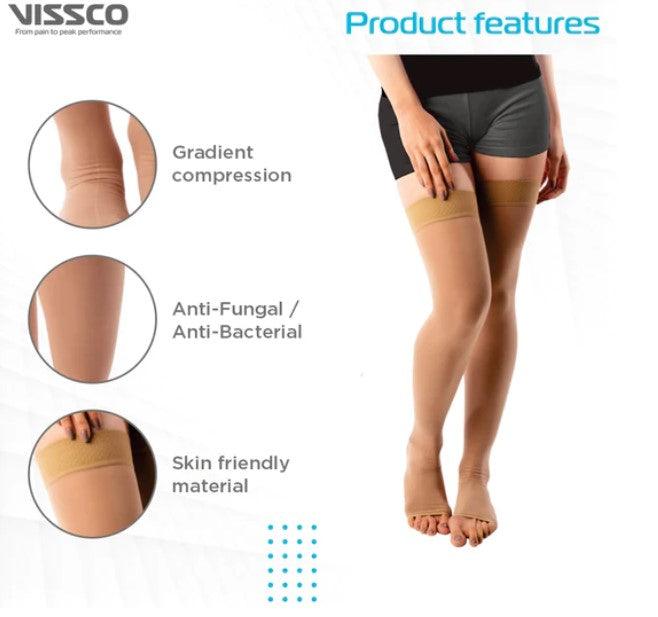 Medical Compression - Class 2 Thigh Length|Mild Support | Improves Blood Circulation | Swollen | Tired | Aching Legs - Health Mart