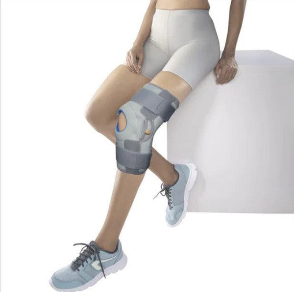 Neoprene Hinged Patella Knee Brace | Provides moderate support & stability to the Knee - (OPEN TYPE) - Health Mart