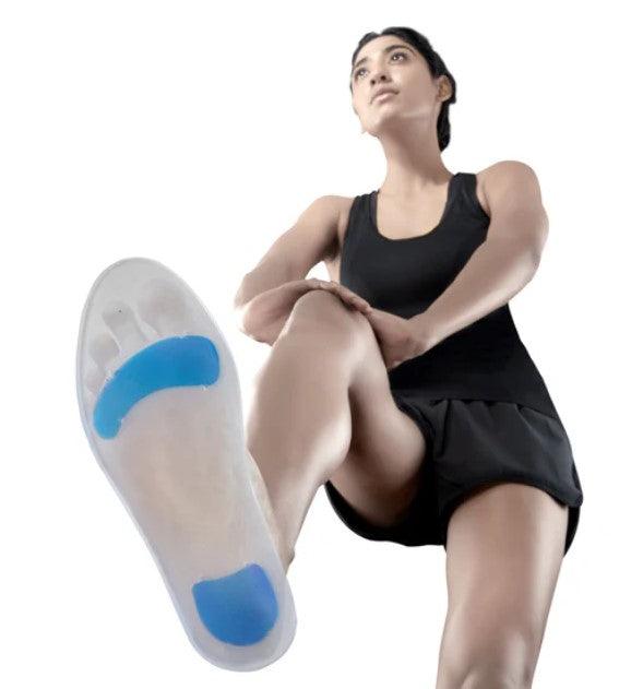 Silicone Insoles | Provides Foot Support for relieving Foot Pain |Shock Absorber | Shoe Insole for Sports (Grey) - Health Mart