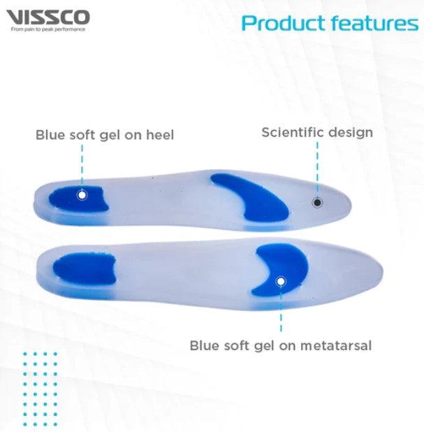 Silicone Insoles | Provides Foot Support for relieving Foot Pain |Shock Absorber | Shoe Insole for Sports (Grey) - Health Mart
